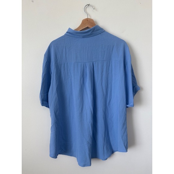 NWT Fantaslook Women's Button Down Lapel Shirt – Blue – XL - Picture 6 of 6